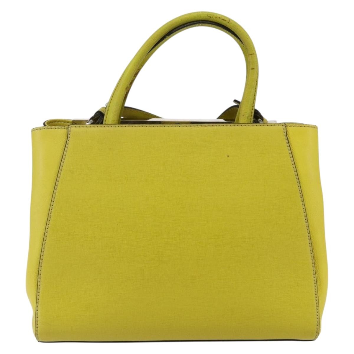 Fendi 2Jours Bag Leather Yellow Leather Handbag (Pre-Owned)