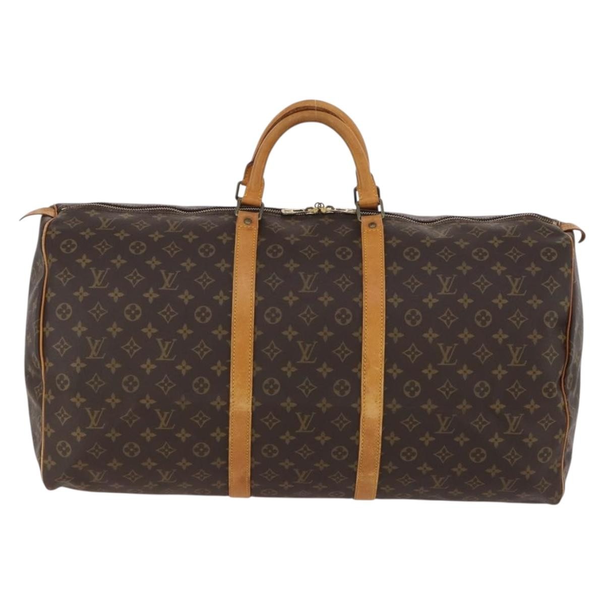 Louis Vuitton Keepall Bag Monogram Canvas Brown Canvas Travel Bag Bag (Pre-Owned)