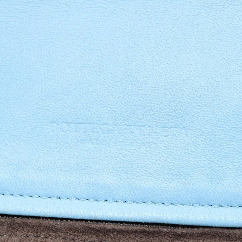 Bottega Veneta Intrecciato Shoulder Bag Leather Blue Leather Shoulder Bag Bag (Pre-Owned)