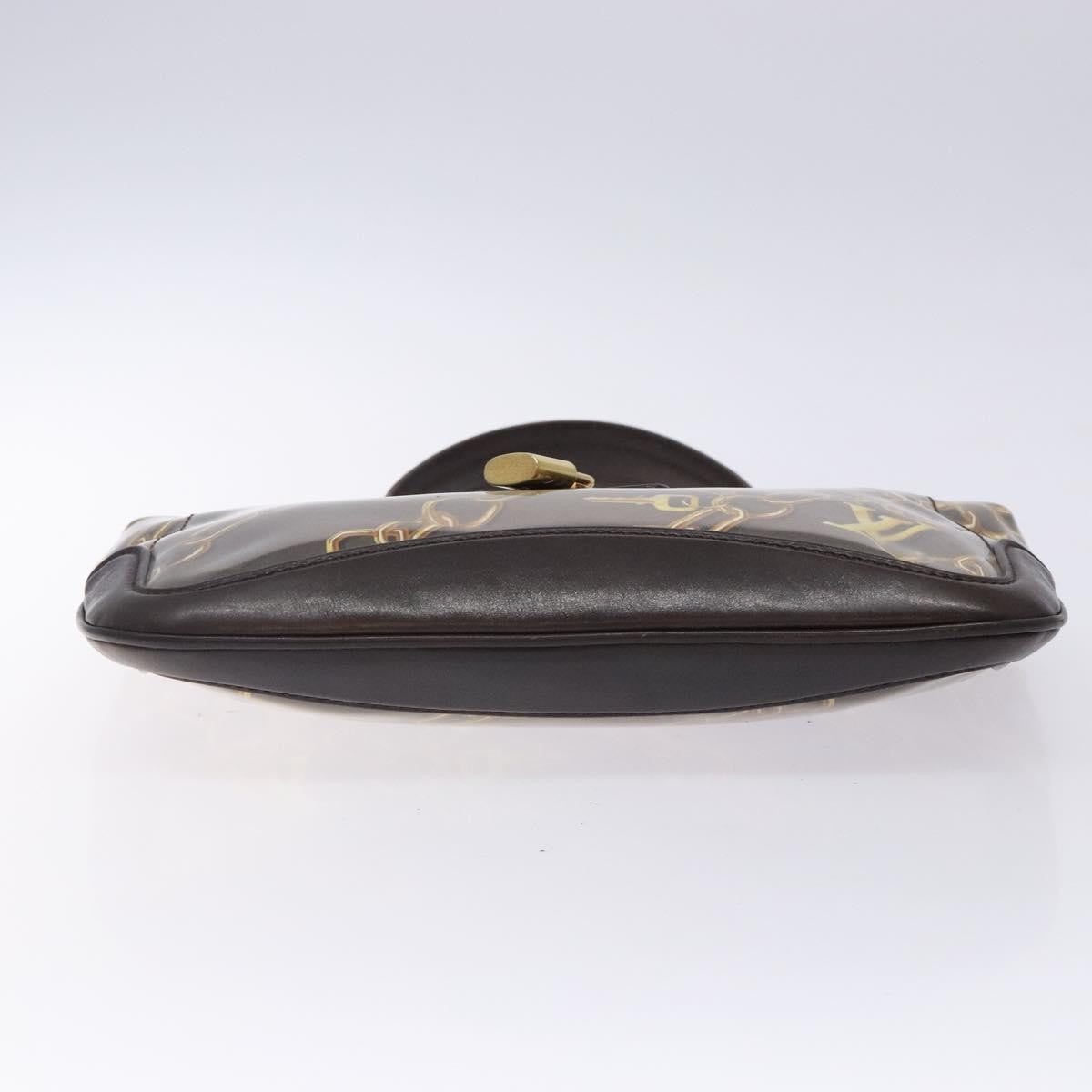 Louis Vuitton Charms Pochette Pvc Over Printed Silk Brown Canvas Clutche & Pouche Bag (Pre-Owned)