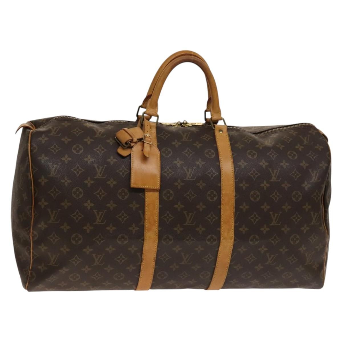 Louis Vuitton Keepall Bag Monogram Canvas Brown Canvas Travel Bag Bag (Pre-Owned)