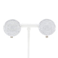 Chanel Cc Round Clip-On Earrings Glitter Resin Silver Plastic Earrings Jewelry (Pre-Owned)