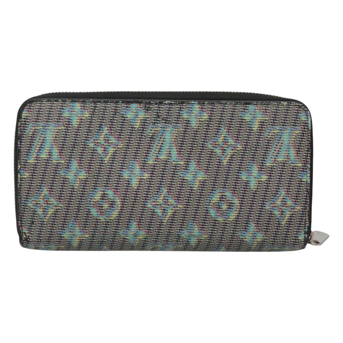 Louis Vuitton Zippy Wallet Nm Monogram Lv Pop Green Canvas Wallets Accessory (Pre-Owned)