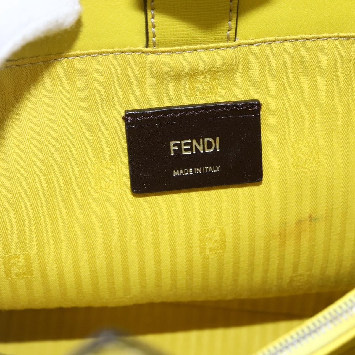 Fendi 2Jours Bag Leather Yellow Leather Handbag (Pre-Owned)