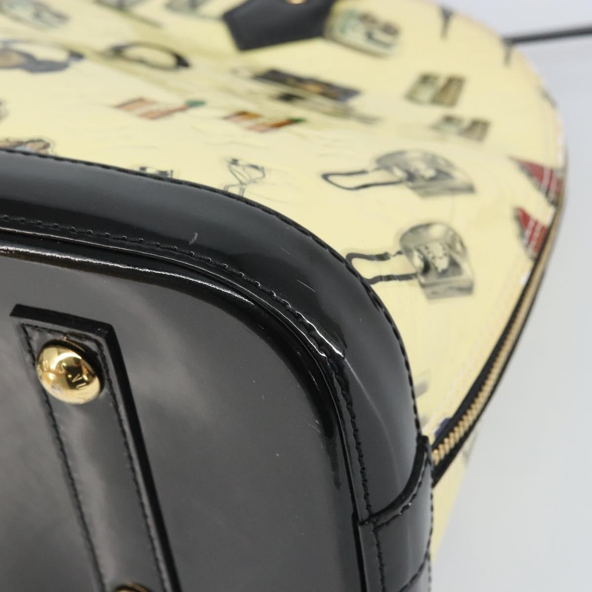 Louis Vuitton Alma Handbag Limited Edition Stickers Monogram Vernis White Patent_Leather Handbag (Pre-Owned)