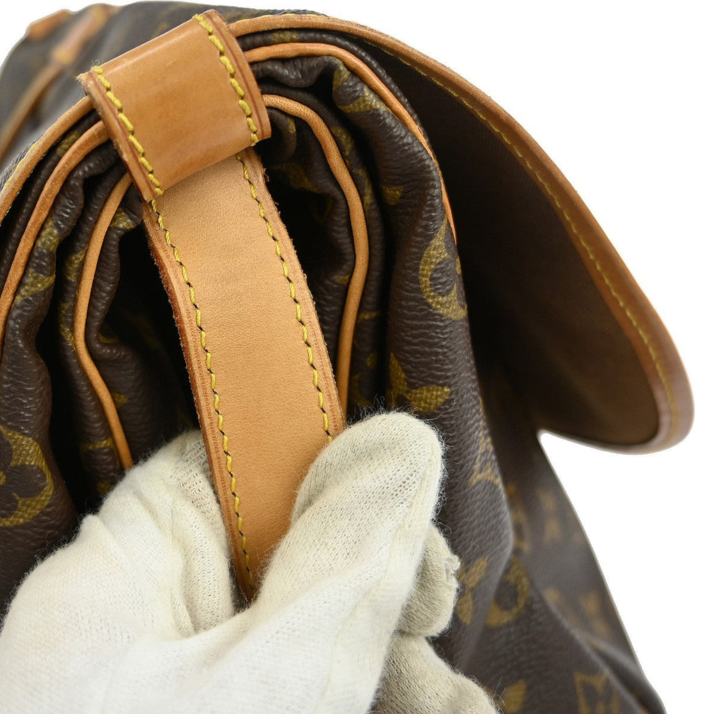 Louis Vuitton Saumur Handbag Monogram Canvas Brown Canvas Shoulder Bag Bag (Pre-Owned)