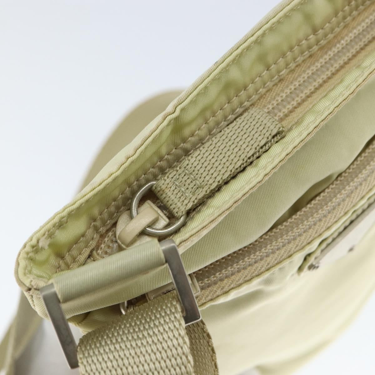 Prada Flat Messenger Bag Tessuto Ecru Nylon Shoulder Bag Bag (Pre-Owned)