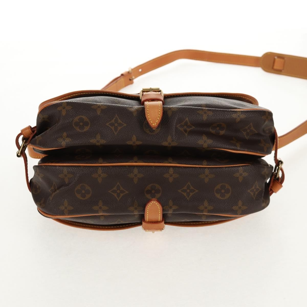 Louis Vuitton Saumur Handbag Monogram Canvas Brown Canvas Shoulder Bag Bag (Pre-Owned)