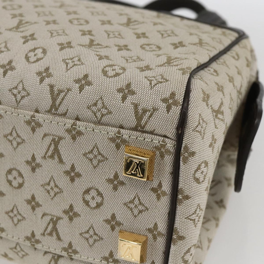 Louis Vuitton Josephine Handbag Mini Lin Khaki Canvas Handbag (Pre-Owned)