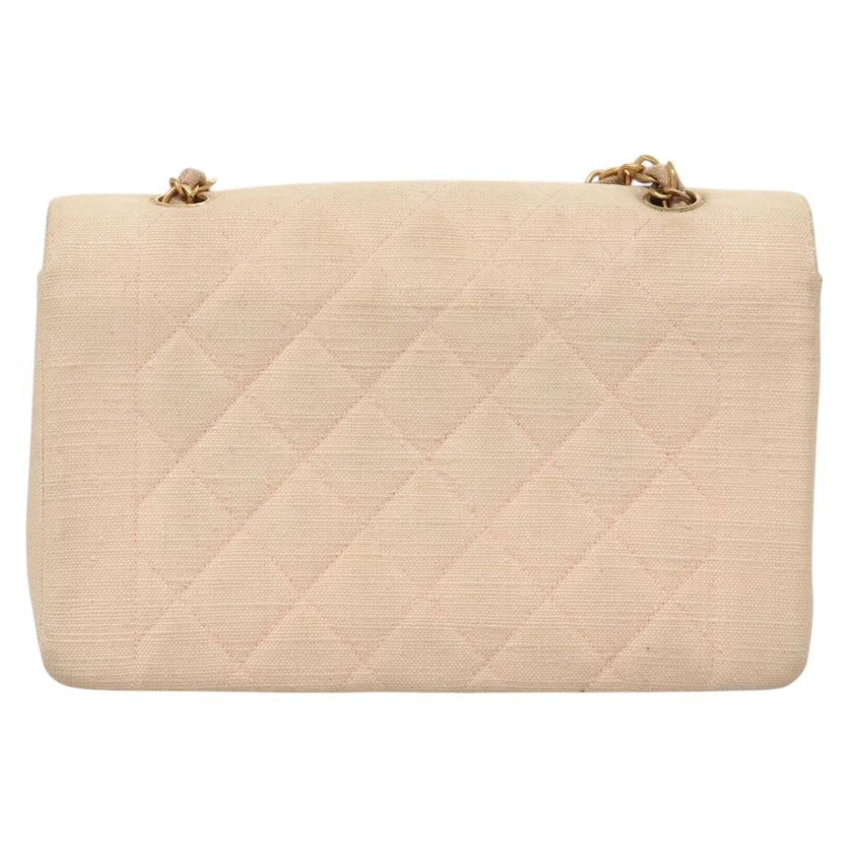 Chanel Vintage Diana Flap Bag Quilted Canvas Pink Canvas Shoulder Bag Bag (Pre-Owned)