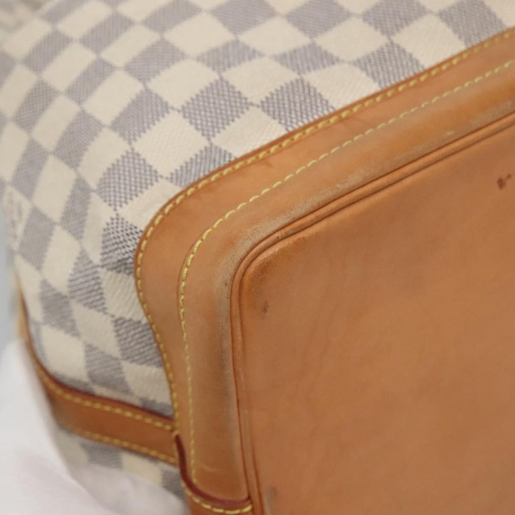 Louis Vuitton Noe Handbag Damier White Canvas Shoulder Bag Bag (Pre-Owned)