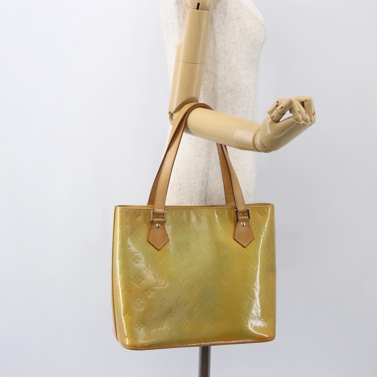 Louis Vuitton Houston Handbag Monogram Vernis Beige Patent_Leather Tote Bag Bag (Pre-Owned)