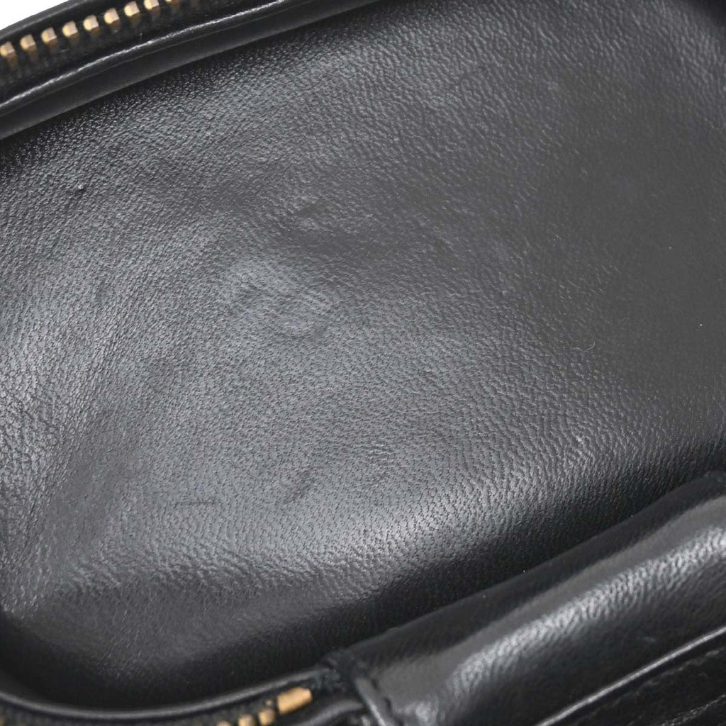 Chanel Vintage Box Zip Tassel Bag Quilted Lambskin Black Leather Shoulder Bag Bag (Pre-Owned)