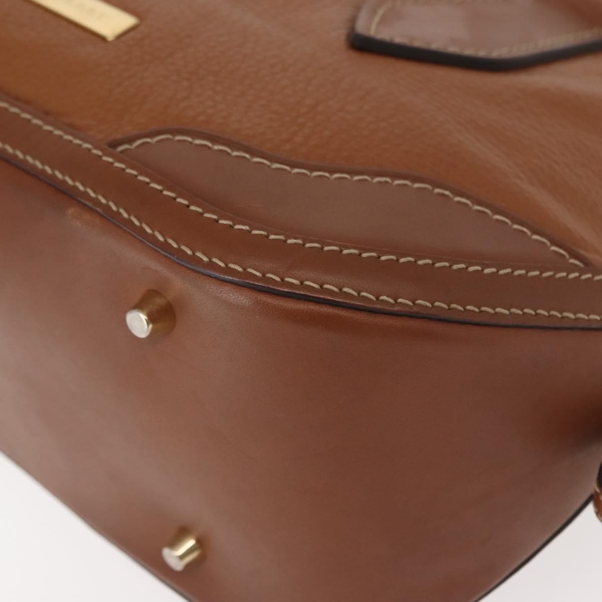 Burberry Orchard Bag Smooth Leather Brown Leather Handbag (Pre-Owned)