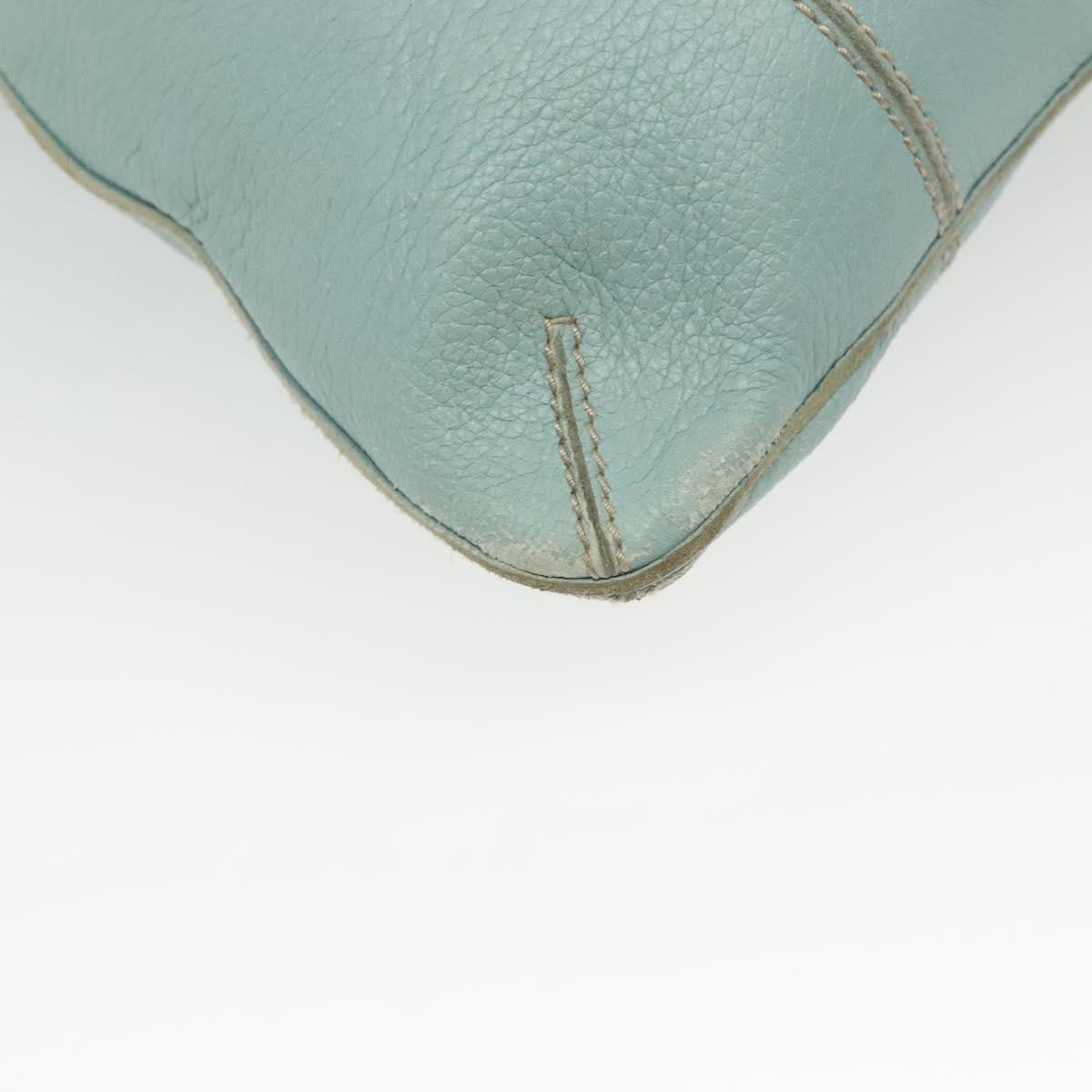 Bottega Veneta Front Zip Hobo Leather Blue Leather Bag (Pre-Owned)