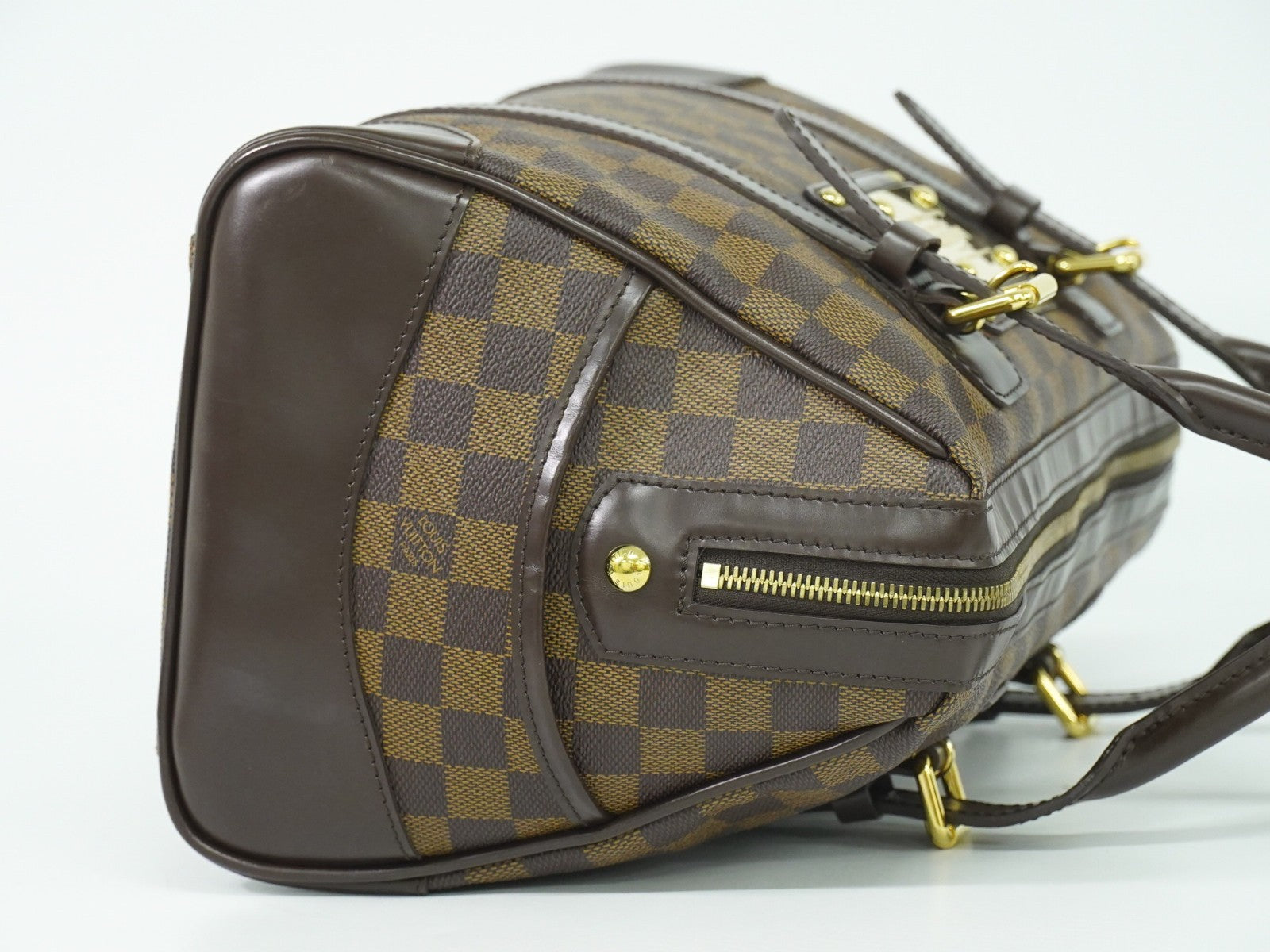 Louis Vuitton Berkeley Handbag Damier Brown Canvas Handbag (Pre-Owned)