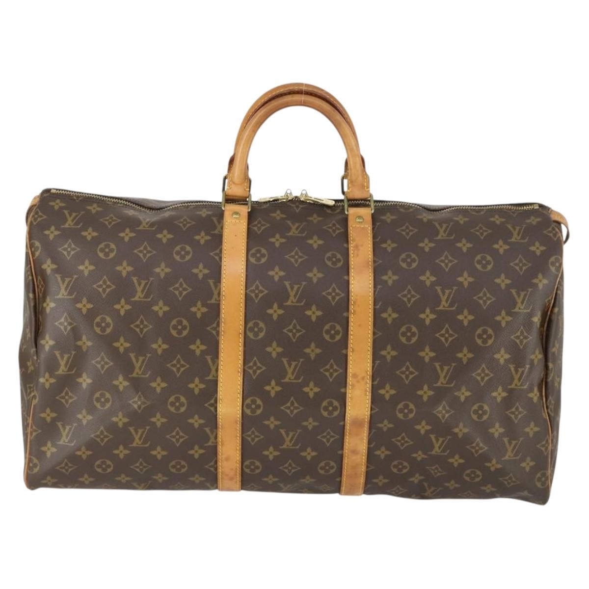 Louis Vuitton Keepall Bag Monogram Canvas Brown Canvas Travel Bag Bag (Pre-Owned)