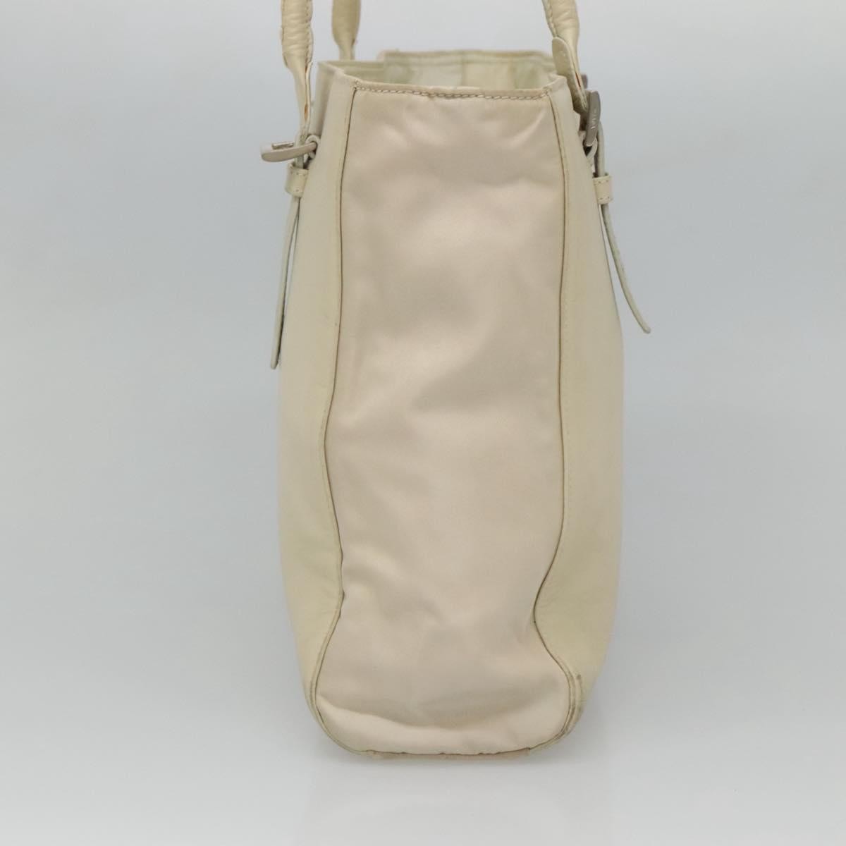 Prada Vintage Shoulder Bag Nylon And Leather White Leather Shoulder Bag Bag (Pre-Owned)