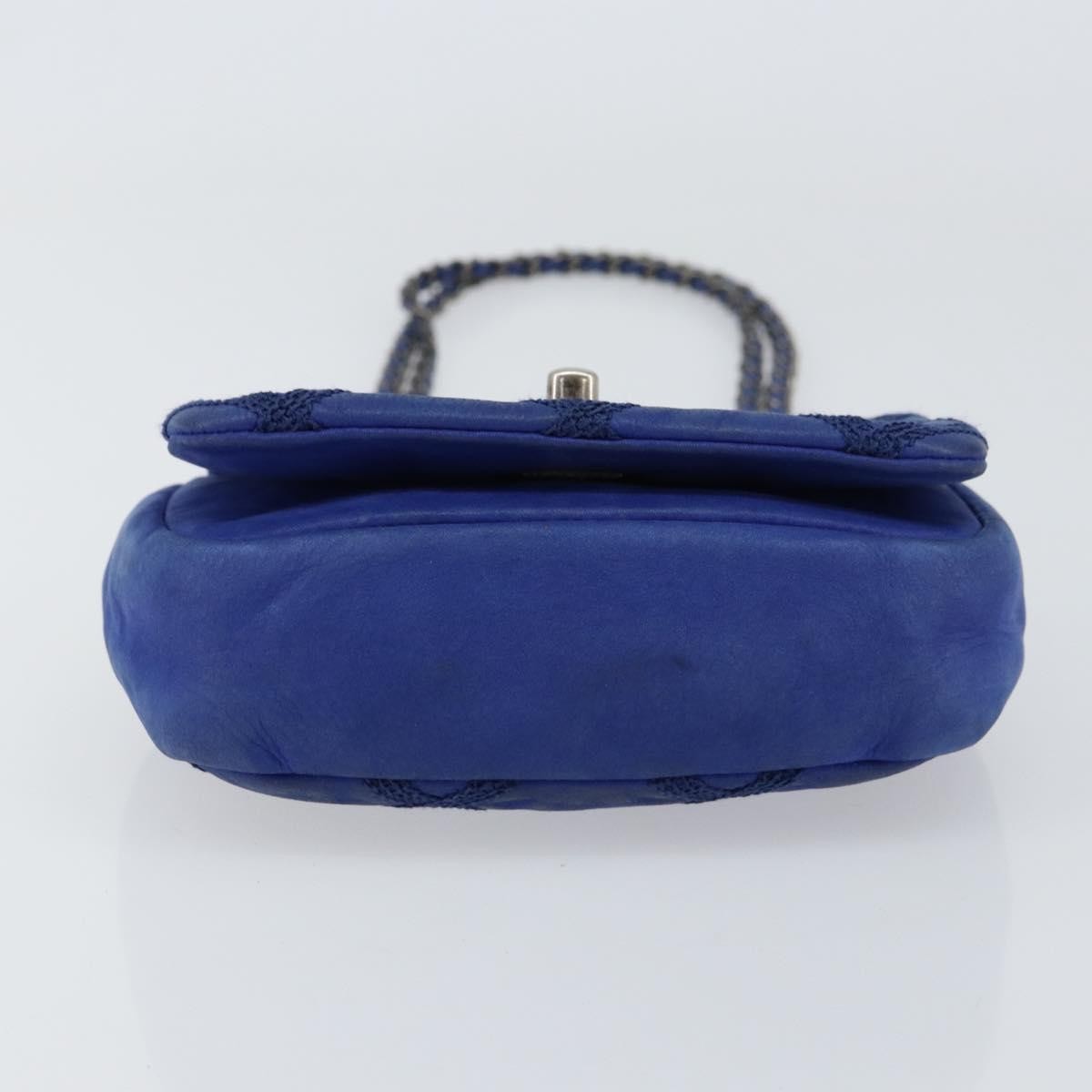 Chanel Diamond Stitch Chain Flap Bag Quilted Iridescent Calfskin Blue Leather Shoulder Bag Bag (Pre-Owned)