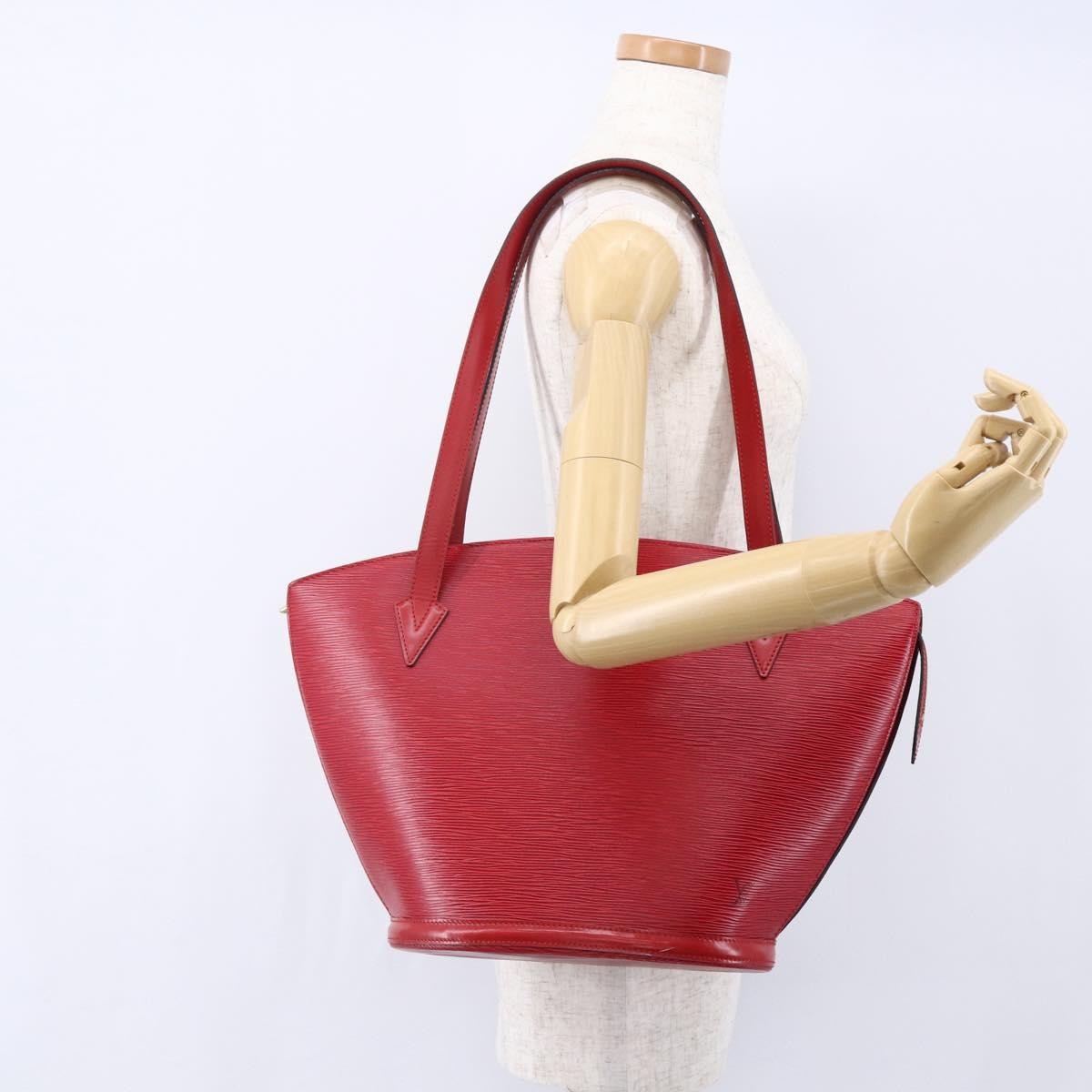 Louis Vuitton Saint Jacques Handbag Epi Leather Red Leather Shoulder Bag Bag (Pre-Owned)