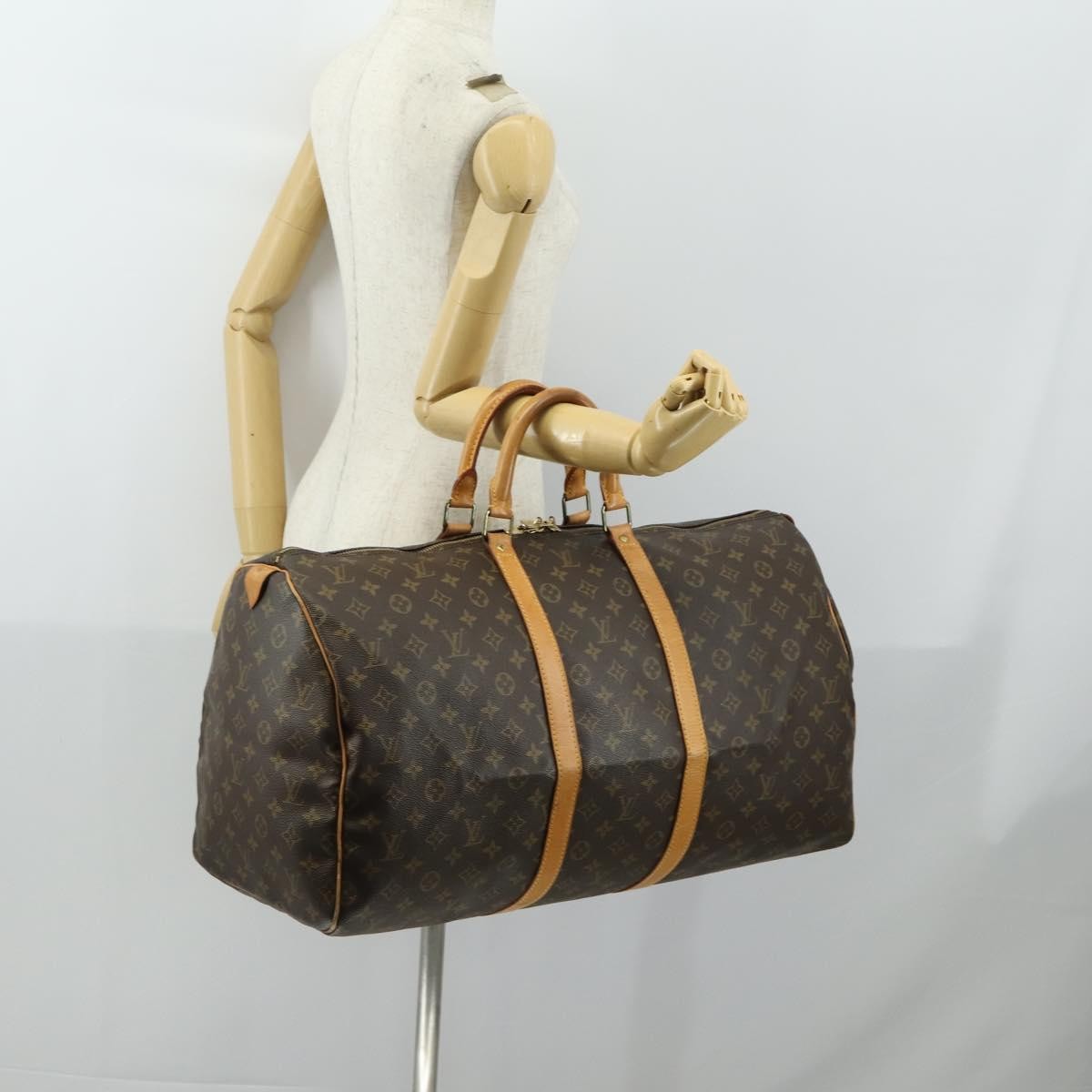 Louis Vuitton Keepall Bag Monogram Canvas Brown Canvas Travel Bag Bag (Pre-Owned)