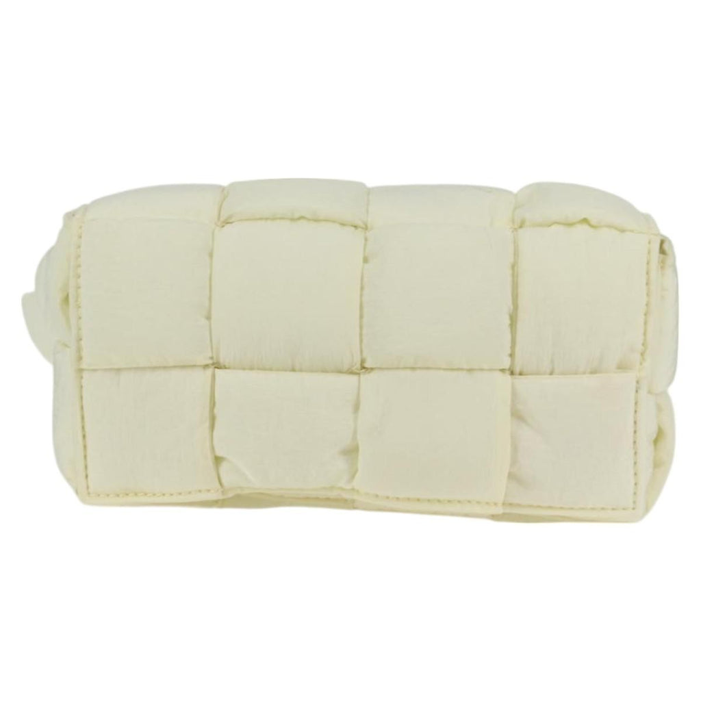 Bottega Veneta Padded Tech Cassette Crossbody Bag Intrecciato Nylon White Synthetic Bag (Pre-Owned)