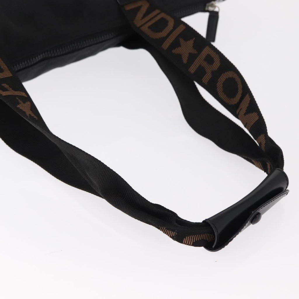 Fendi Vintage Convertible Logo Weekender Nylon Black Nylon Tote Bag Bag (Pre-Owned)