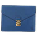 Louis Vuitton Porte-Documents Senateur Bag Epi Leather Blue Leather Clutche & Pouche Bag (Pre-Owned)
