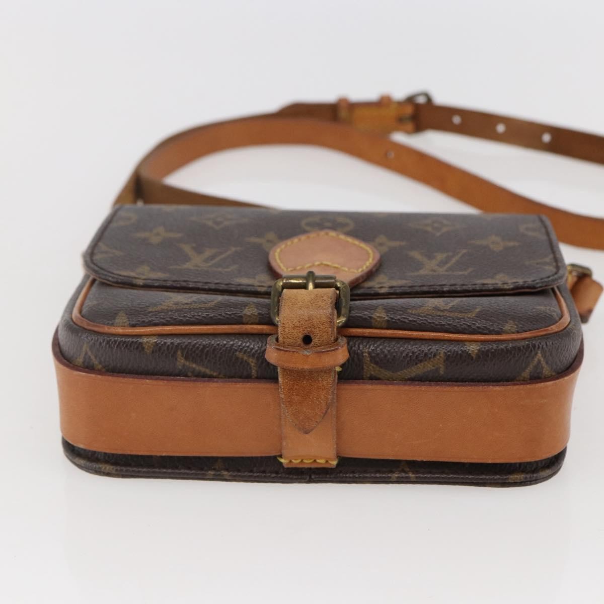 Louis Vuitton Cartouchiere Handbag Monogram Canvas Brown Canvas Shoulder Bag Bag (Pre-Owned)