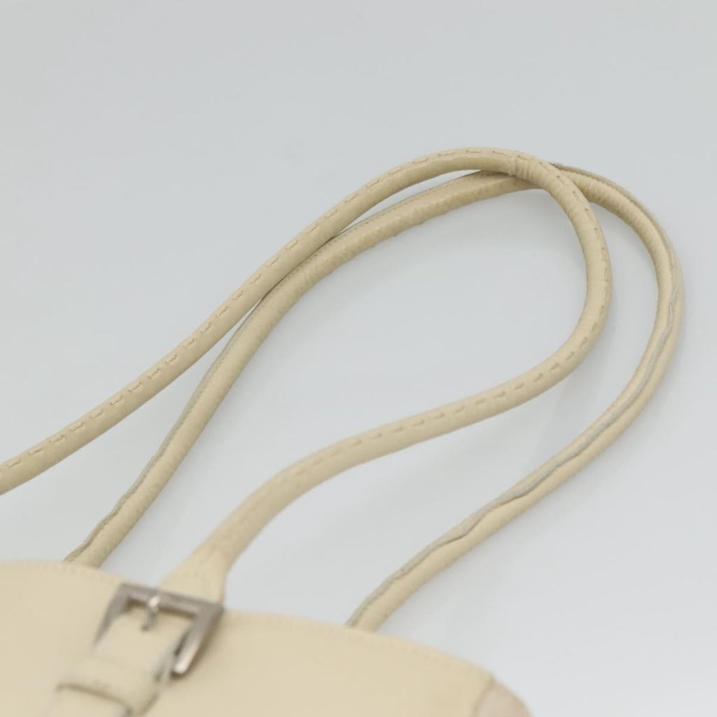 Prada Vintage Shoulder Bag Nylon And Leather White Leather Shoulder Bag Bag (Pre-Owned)