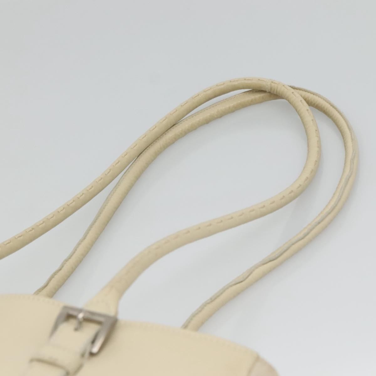 Prada Vintage Shoulder Bag Nylon And Leather White Leather Shoulder Bag Bag (Pre-Owned)