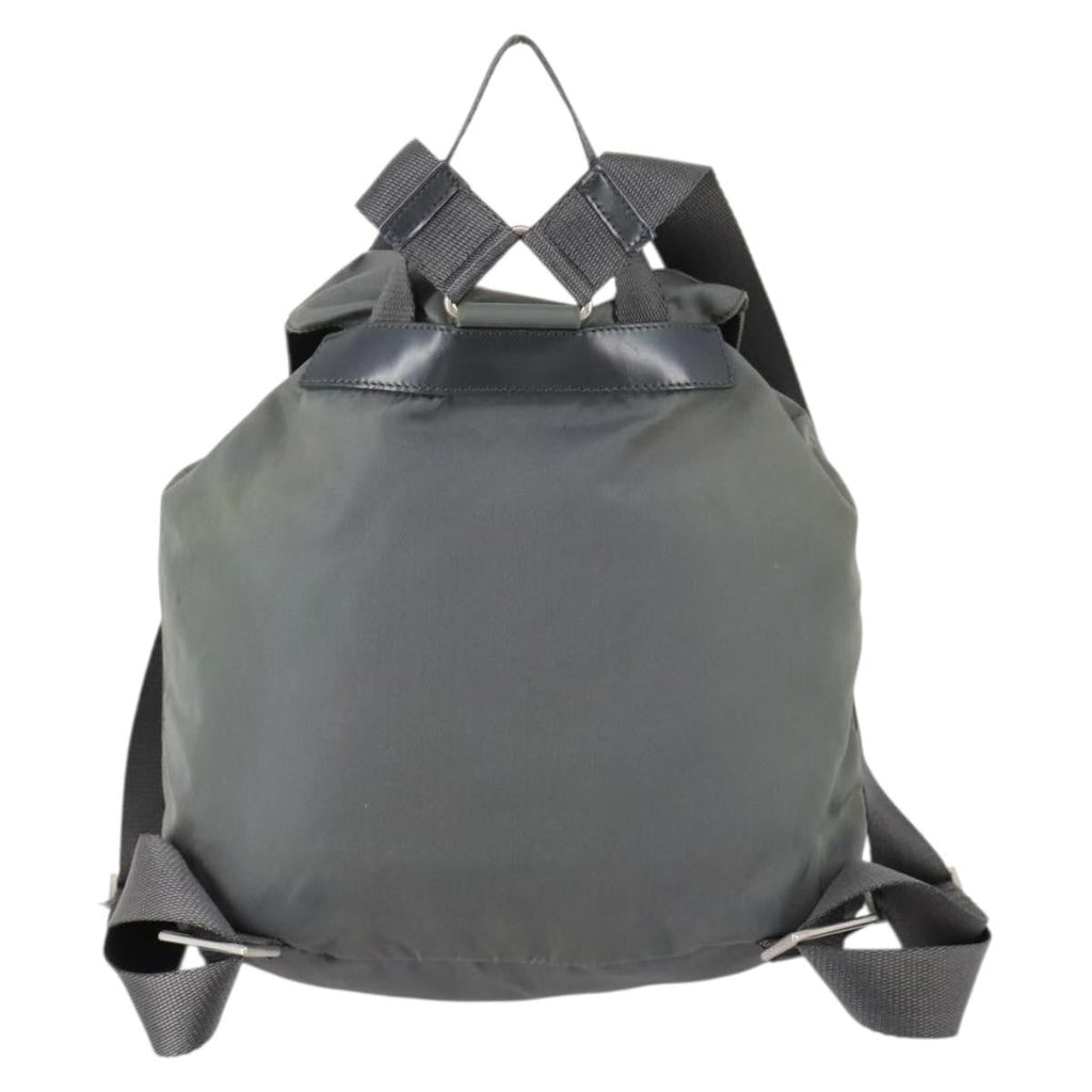 Prada Double Front Pocket Backpack Tessuto Gray Nylon Backpack Bag (Pre-Owned)
