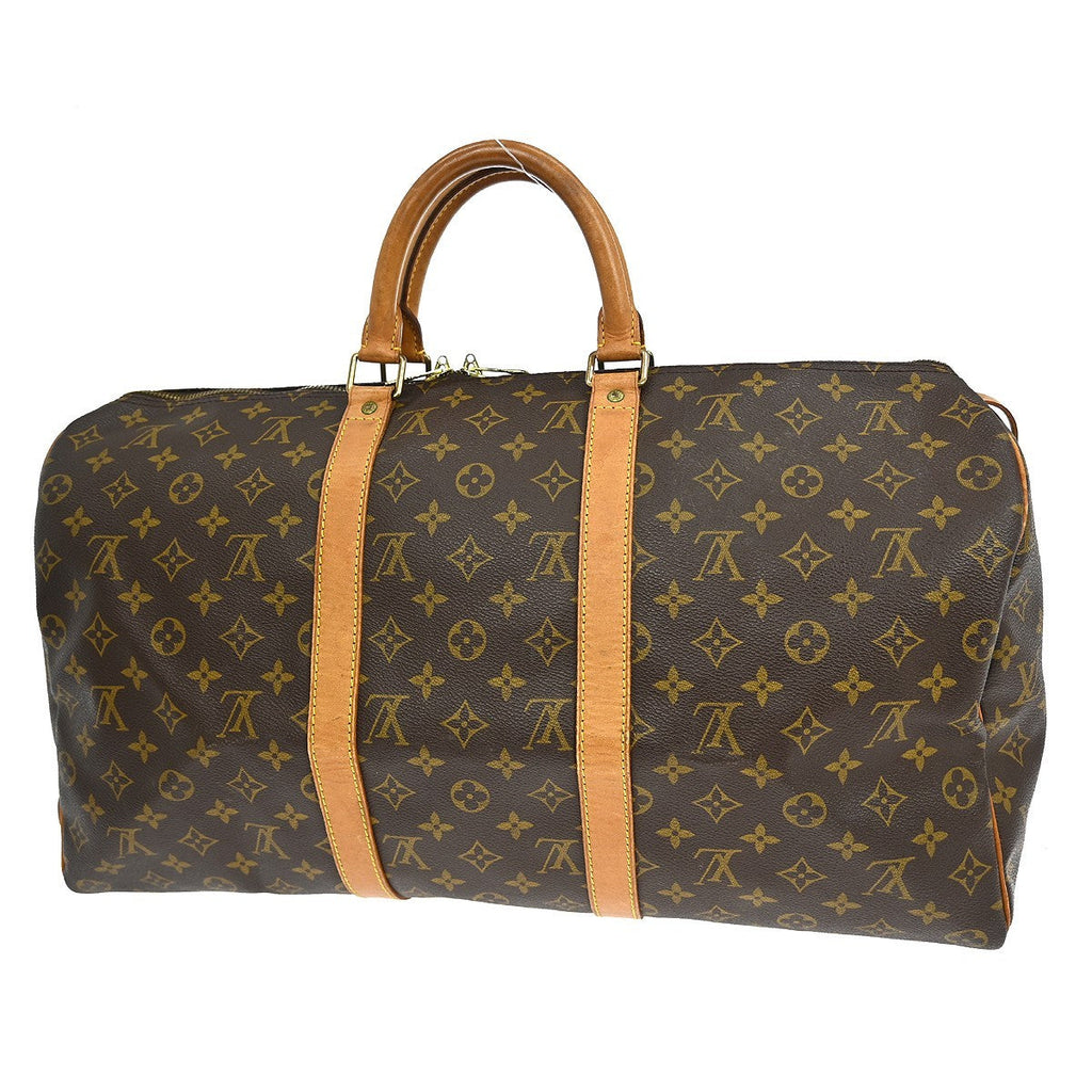 Louis Vuitton Keepall Bag Monogram Canvas Brown Canvas Travel Bag Bag (Pre-Owned)