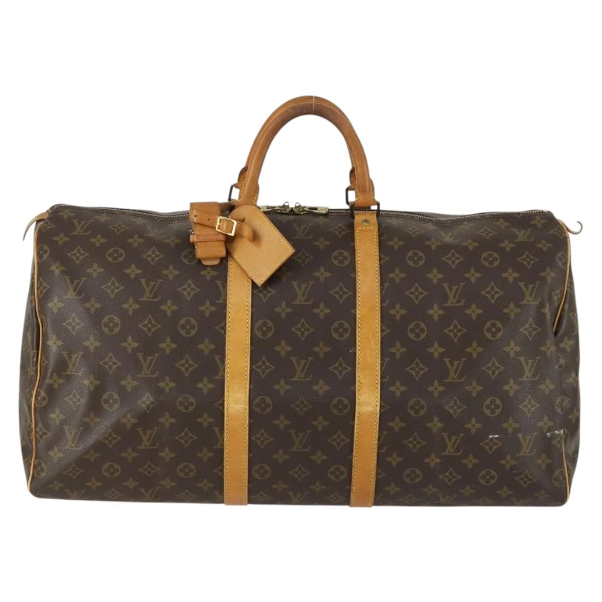 Louis Vuitton Keepall Bag Monogram Canvas Brown Canvas Travel Bag Bag (Pre-Owned)
