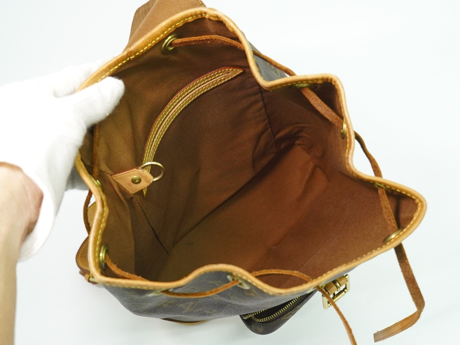 Louis Vuitton Vintage Montsouris Backpack Monogram Canvas Brown Canvas Backpack Bag (Pre-Owned)