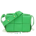 Bottega Veneta Cassette Crossbody Bag Maxi Intrecciato Leather Green Leather Shoulder Bag Bag (Pre-Owned)