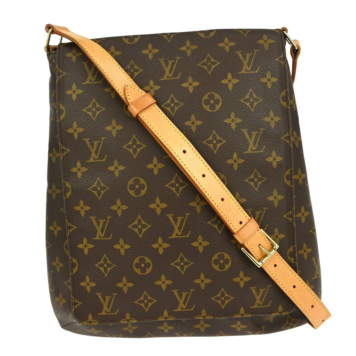 Louis Vuitton Musette Handbag Monogram Canvas Brown Canvas Shoulder Bag Bag (Pre-Owned)