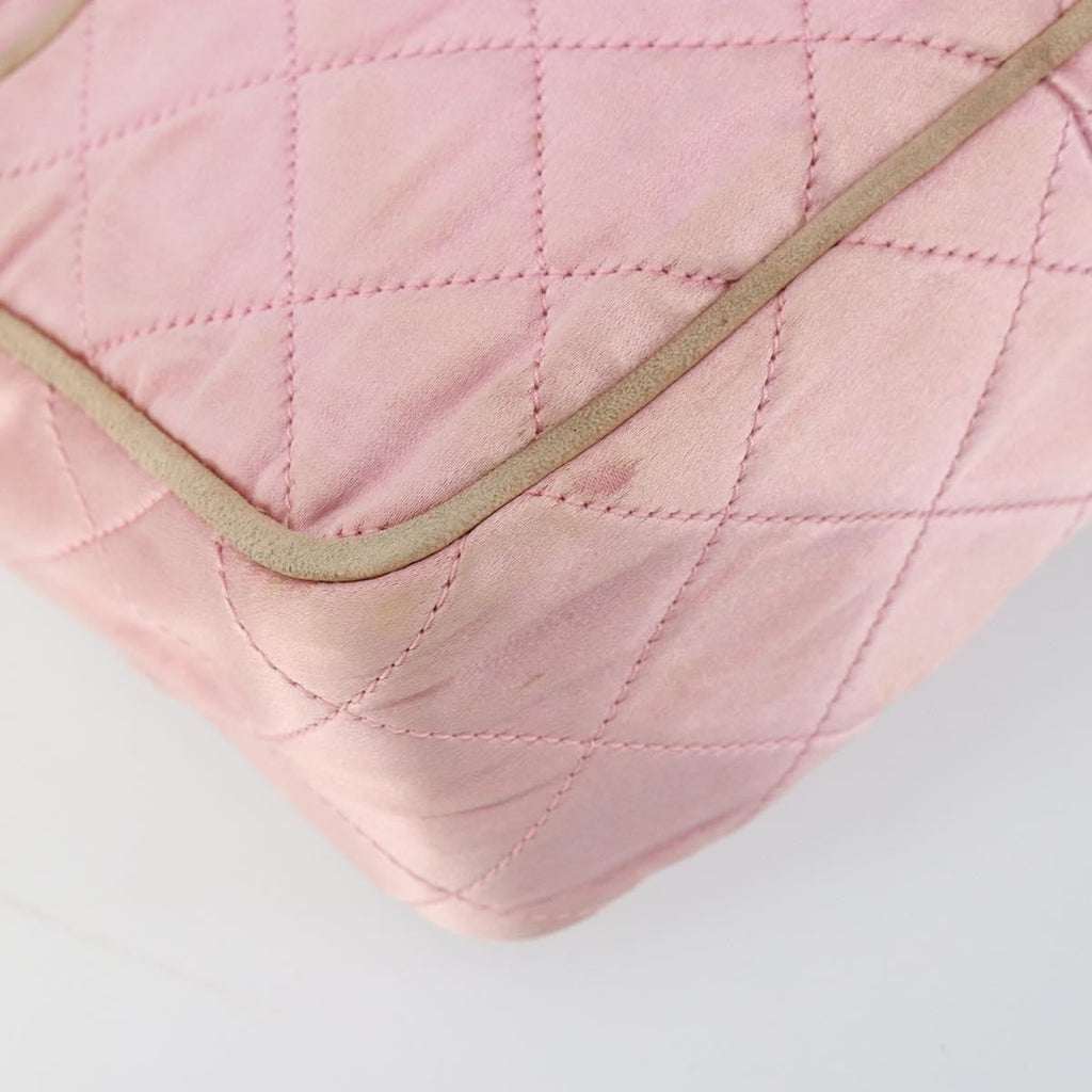 Chanel Vintage Camera Tassel Bag Satin Pink Satin Shoulder Bag Bag (Pre-Owned)