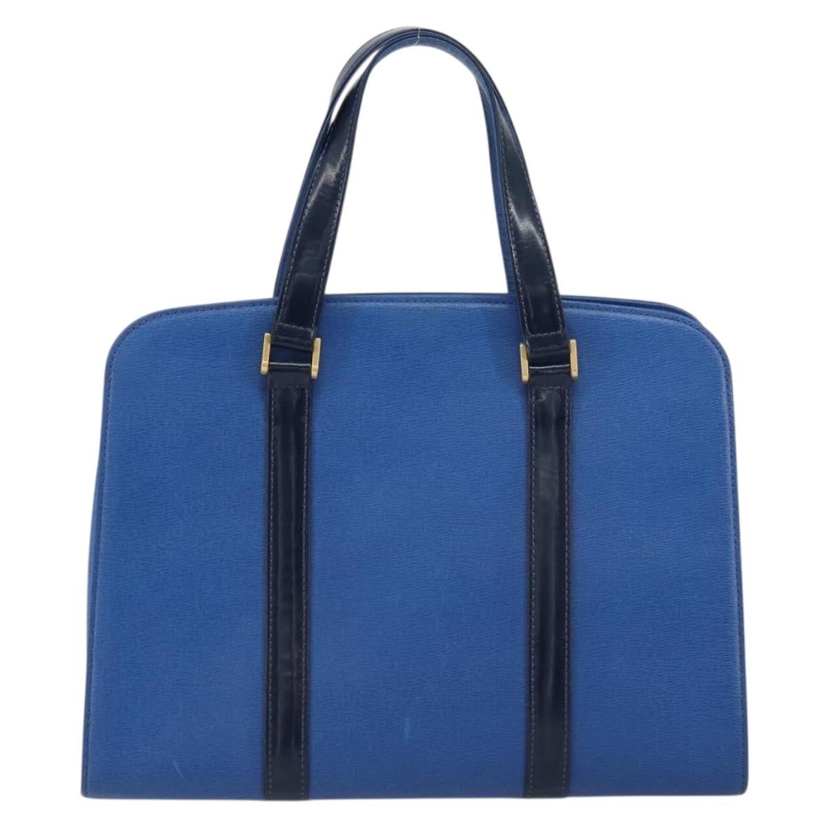 Burberry Vintage Handbag Leather Blue Leather Handbag (Pre-Owned)