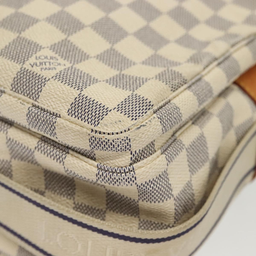 Louis Vuitton Naviglio Handbag Damier White Canvas Shoulder Bag Bag (Pre-Owned)