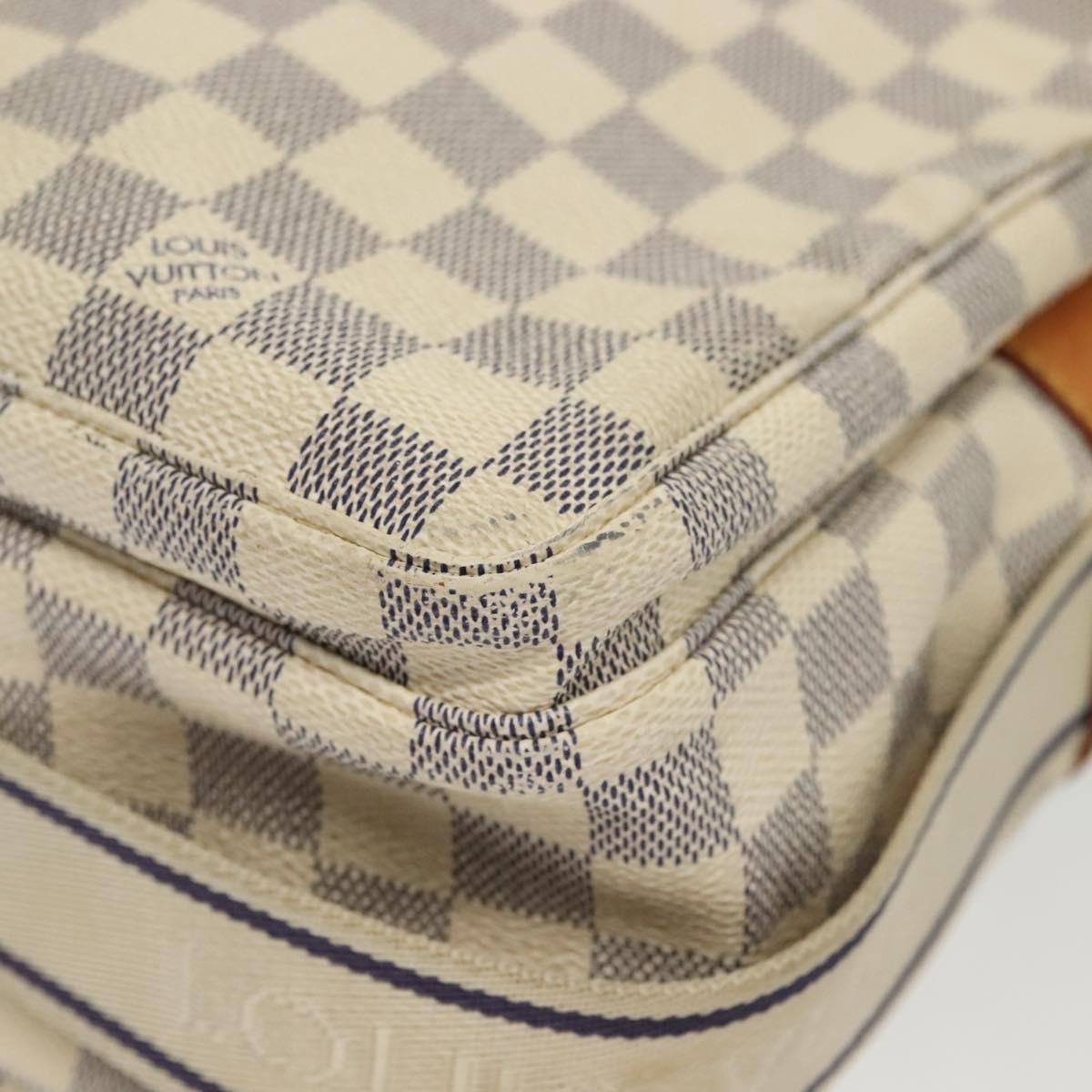 Louis Vuitton Naviglio Handbag Damier White Canvas Shoulder Bag Bag (Pre-Owned)