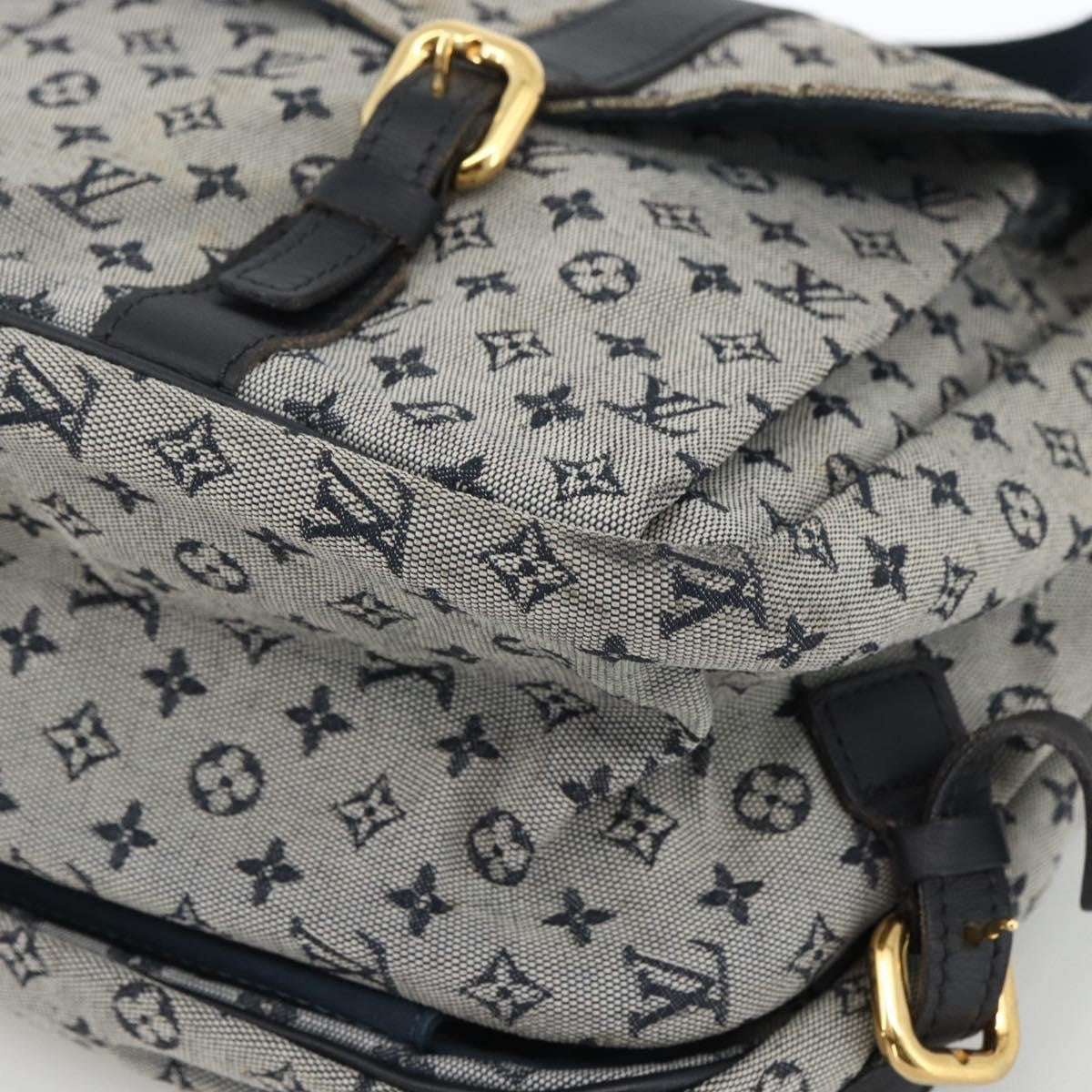 Louis Vuitton Sac Maman Handbag Mini Lin Blue Canvas Shoulder Bag Bag (Pre-Owned)