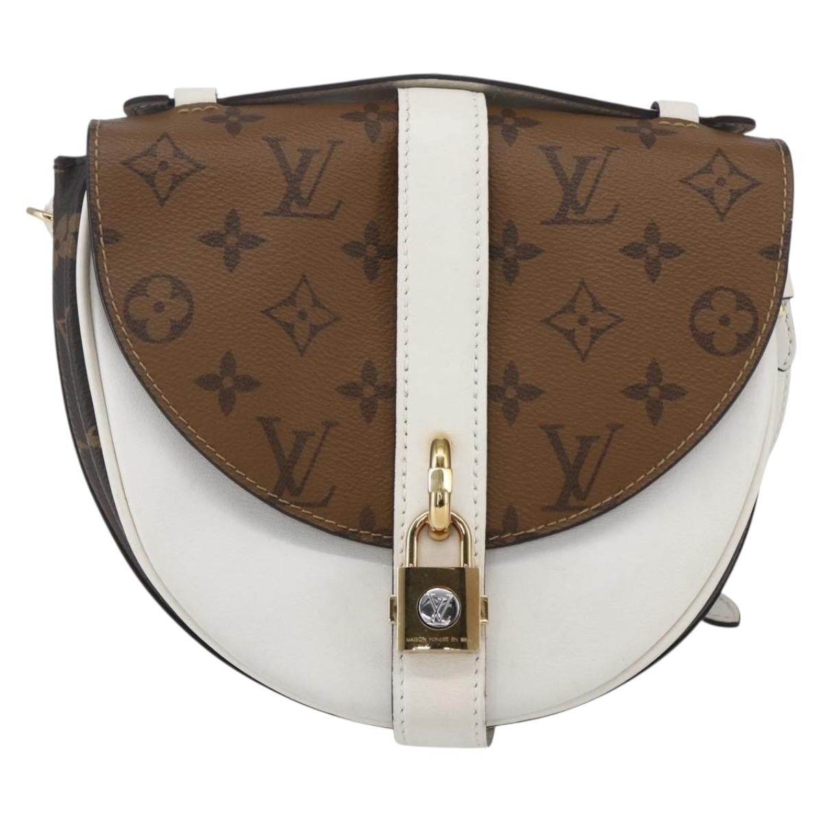 Louis Vuitton Chantilly Lock Handbag Reverse Monogram Canvas And Leather White Leather Shoulder Bag Bag (Pre-Owned)