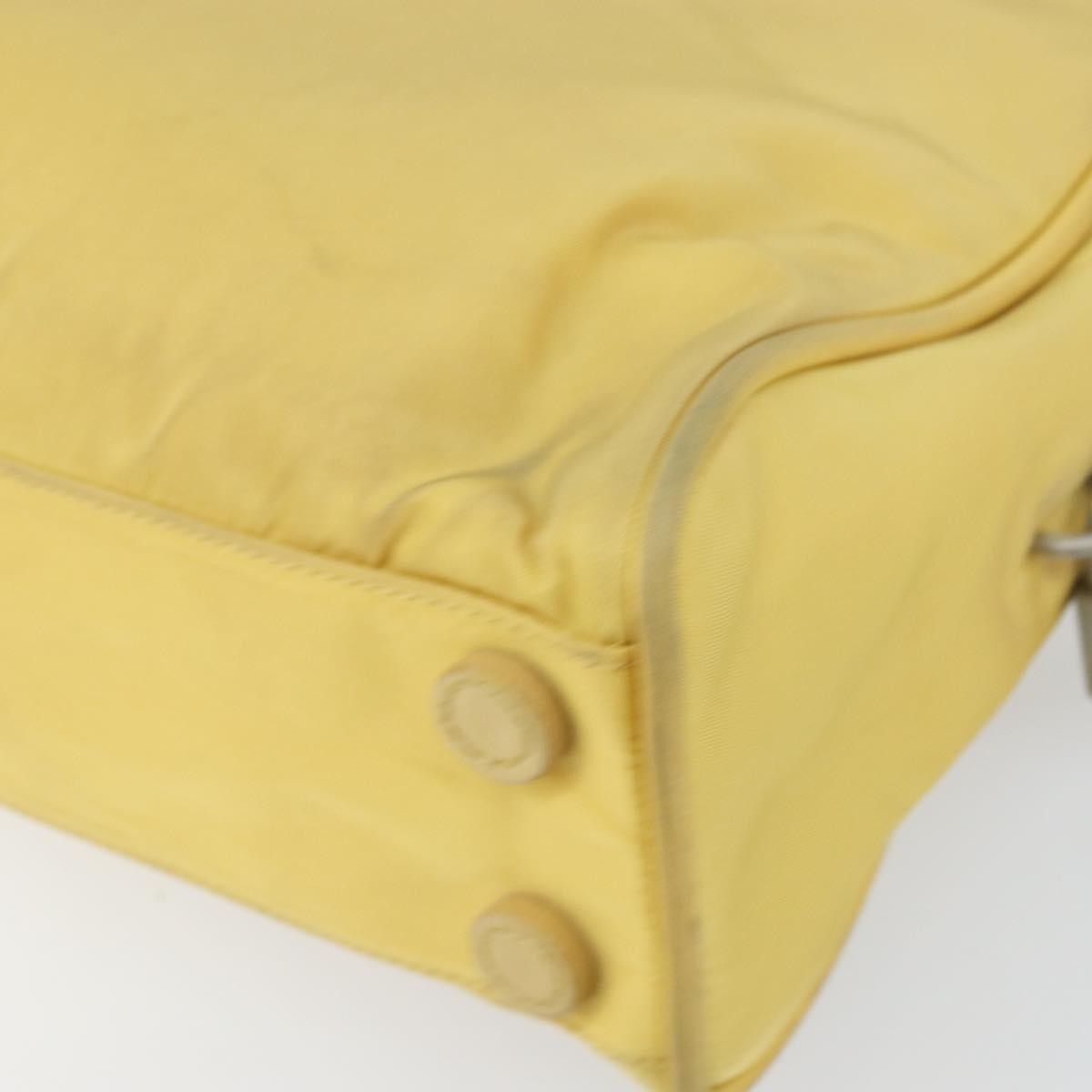 Prada Zip Around Tote Tessuto Yellow Nylon Handbag (Pre-Owned)
