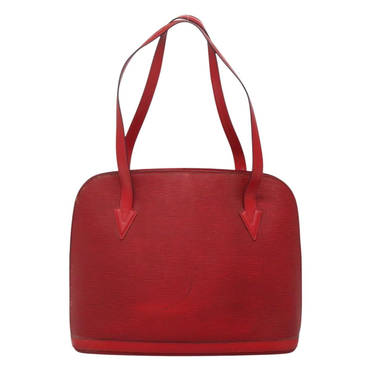 Louis Vuitton Lussac Handbag Epi Leather Red Leather Shoulder Bag Bag (Pre-Owned)