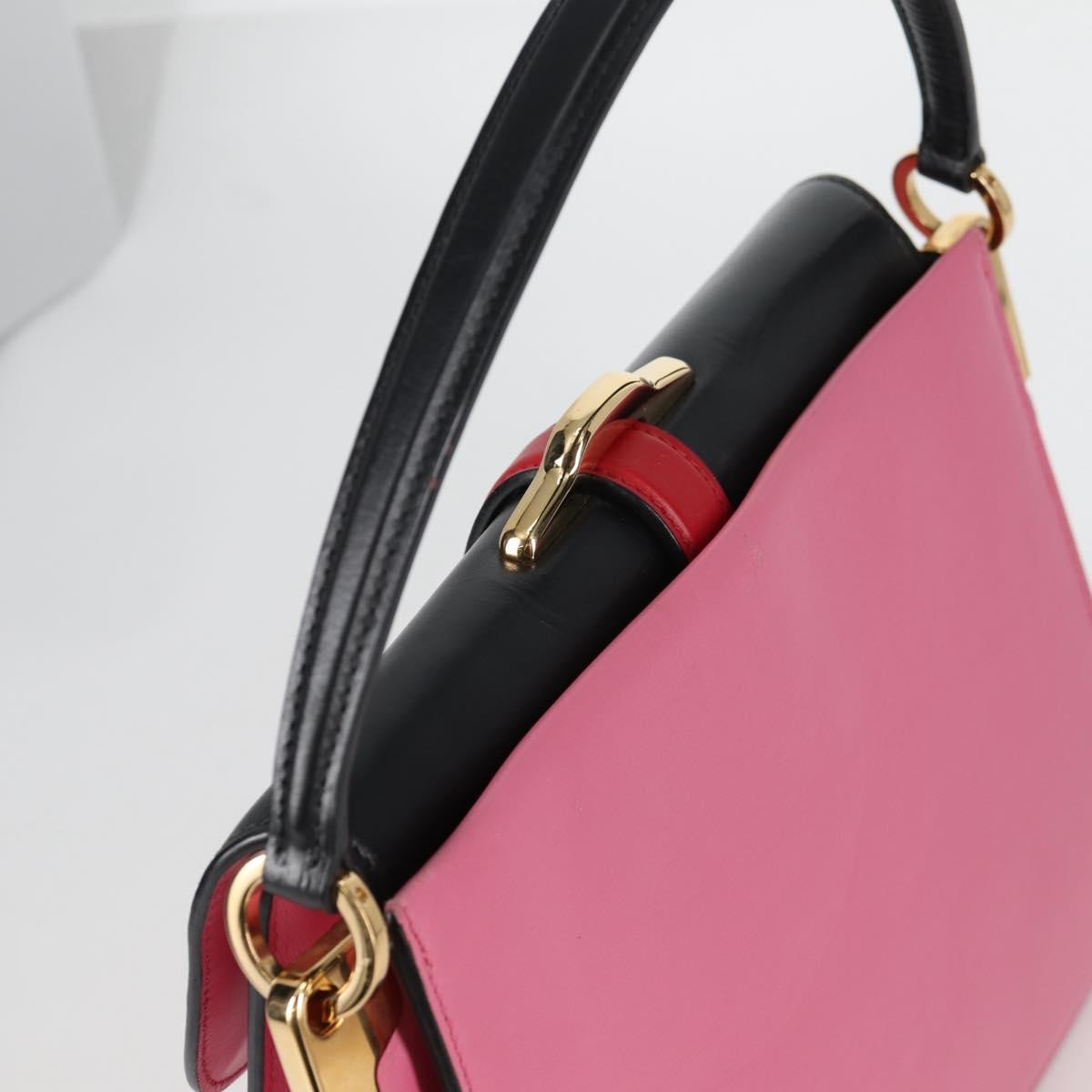 Prada Belle Top Handle Bag City Calf Pink Leather Bag (Pre-Owned)