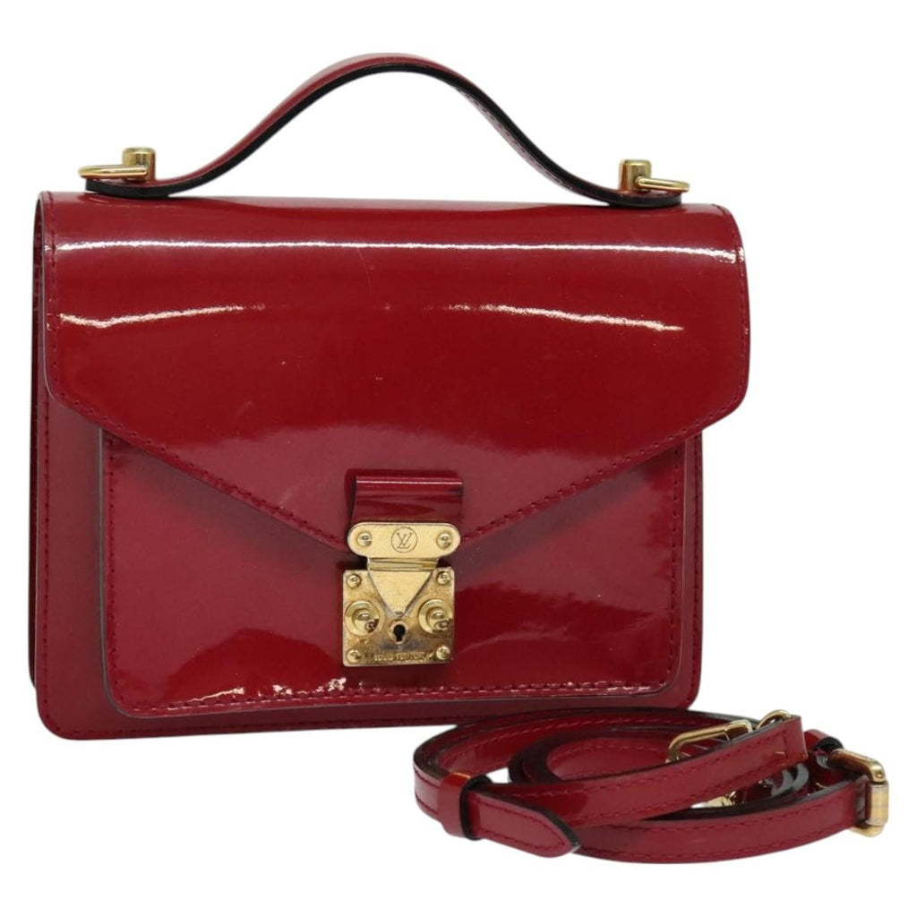 Louis Vuitton Monceau Handbag Vernis Burgundy Patent_Leather Bag (Pre-Owned)