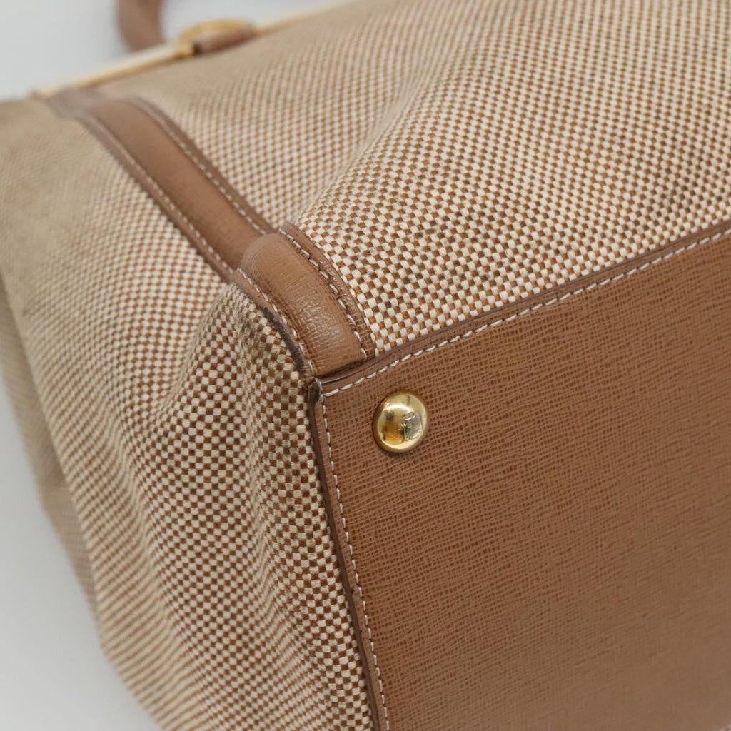 Fendi 2Jours Bag Canvas Beige Canvas Tote Bag Bag (Pre-Owned)