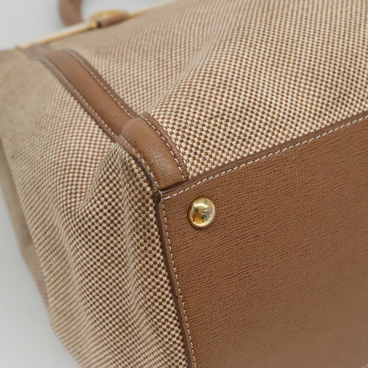 Fendi 2Jours Bag Canvas Beige Canvas Tote Bag Bag (Pre-Owned)