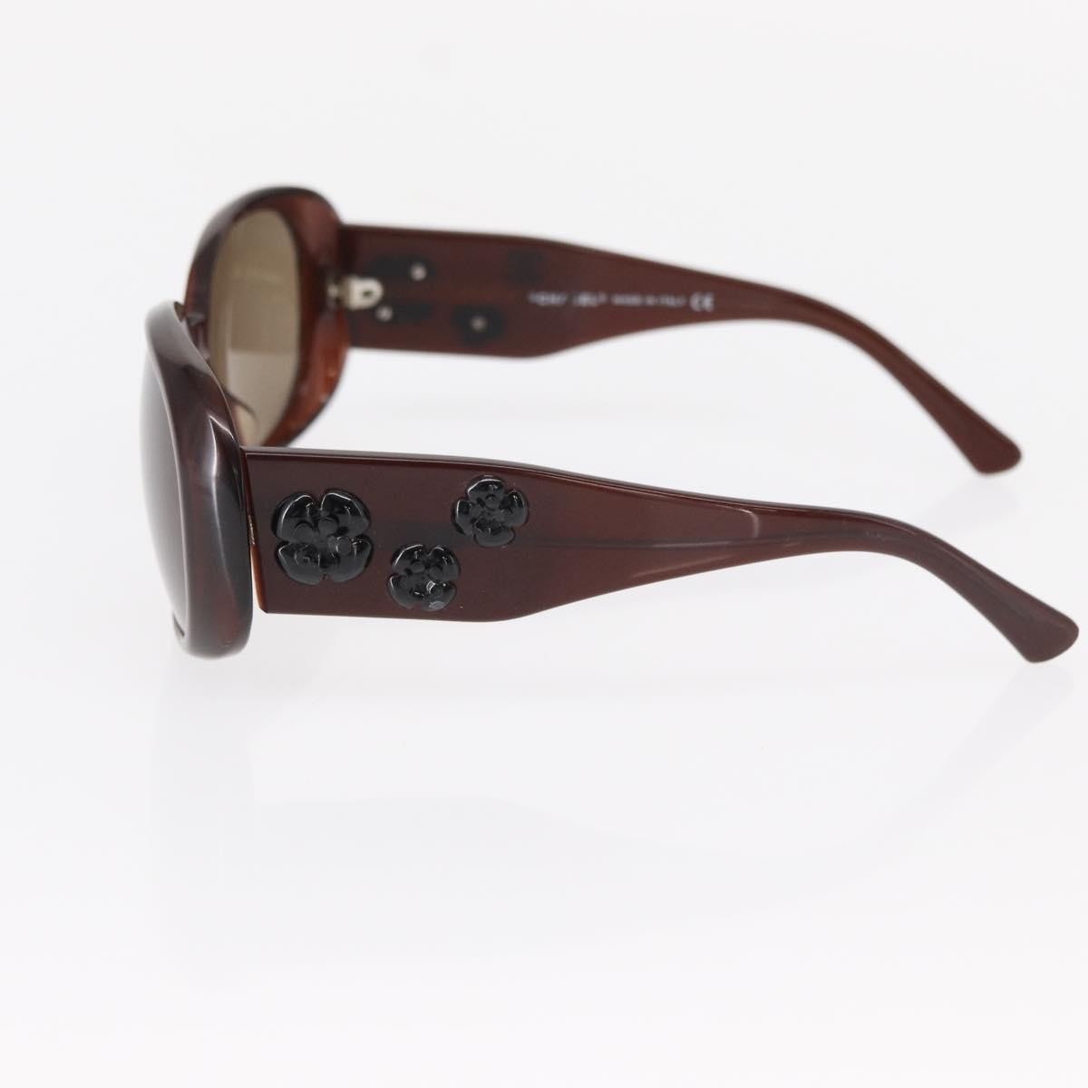 Chanel Camélia Sunglasses Plastic Brown Plastic Sunglasse Accessory (Pre-Owned)